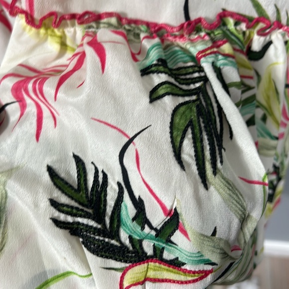 Taj by Sabrina Crippa Silk Embodied  Cream and Green Layered Skirt dress S - Picture 14 of 16